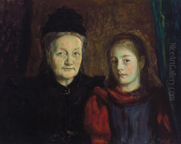 Doppelbildnis Der Anna Margrethe Wriedt Und Ihrer Enkelin Margrethe Giese - view 1