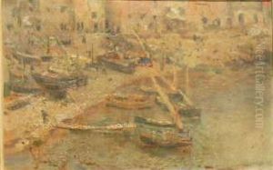 Mediterranean Port Scene by Hans Olaf Heyerdahl