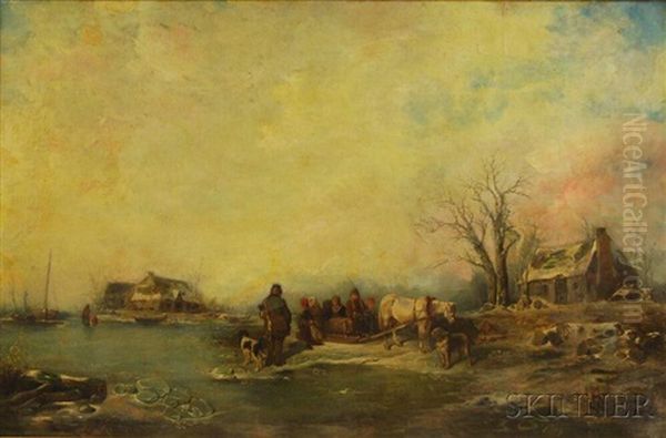 Winter Scene By The River - view 1