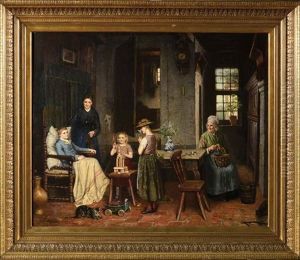 Famille Dans Un Interieur by Jean Arnould Heyermans