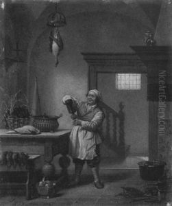 In Der Kuche by Gustaaf Antoon Francois Heyligers