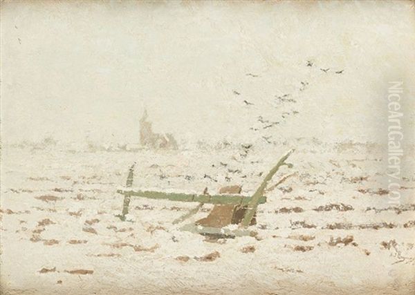 Paysage D"hiver Et La Charrue - view 1