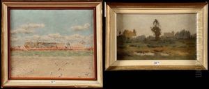 Paysage Au Moulin A Vent Et Dans La Bruyere, (2 Works)