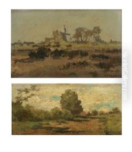 Paysage Avec Moulin A Vent Et Paysage Estival (2 Works) by Adriaan Josef Heymans