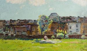 Lavandiere Devant Les Maisons by Adriaan Josef Heymans
