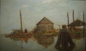 Hoeves Aan Het Water by Adriaan Josef Heymans