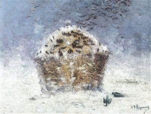 Meule Et Corneilles En Hiver