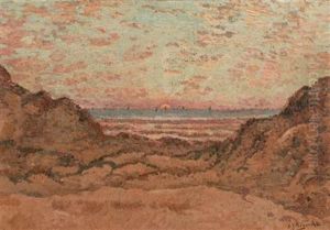 Sun Setting On The Horizon by Adriaan Josef Heymans