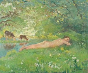 De Koeienhoedster - La Vachere by Adriaan Josef Heymans