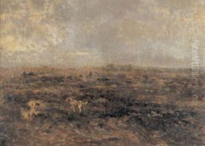 Heidelandschap Met Jachthond by Adriaan Josef Heymans