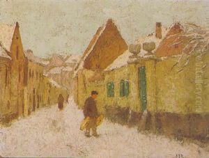 Une Vue Du Village Sous La Neige Une Vue Du Village Sous La Neige