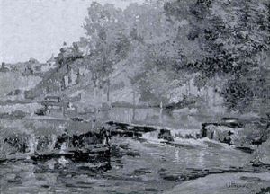 Sommerliche Flusslandschaft by Adriaan Josef Heymans