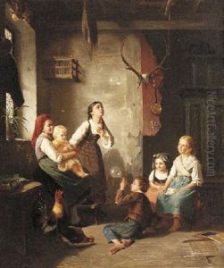 Blowing Bubbles by August Heyn