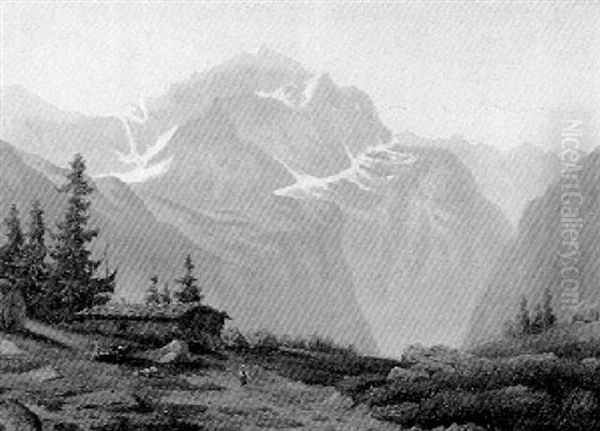 Almhutte Vor Gebirge - view 1