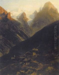 Dorf Im Hochgebirge by Karl Heyn