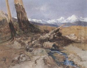 Fruhlingstag In Den Alpen Mit Sonnig Beleuchtetem Gebirgspanorama by Karl Heyn