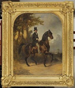 Portrait Equestre De M. Faroux En Haut De Forme by Louis Robert Heyrault