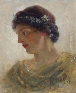 Portrait Einer Jungen Dame Mit Blutenkranz Portrait Einer Jungen Dame Mit Blutenkranz