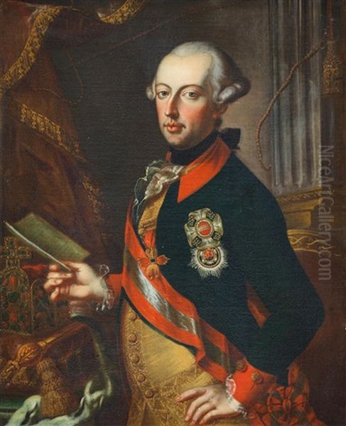 Portrait Of The Emperor Joseph Ii, Half-length And Holding A Letter - view 1