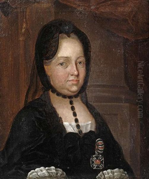Portrait Der Kaiserin Maria Theresia In Witwentracht (+ Portrait Des Kaisers Joseph Ii. Im Dunkelblauen Gehrock; Pair) - view 1