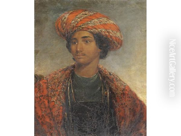 Portrait Of An Indian Gentleman, Half-length, In A Turban - view 1