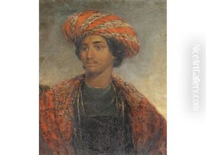 Portrait Of An Indian Gentleman, Half-length, In A Turban