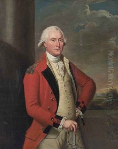 Portrait Of Colonel Thomas Fitzgerald (1737-?), Three-quarter-length, In Uniform, His Right Hand Resting On The Hilt Of His Sword, A Landscape Beyond
