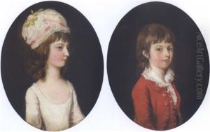 Portrait Of A Young Boy (+ Portrait Of A Young Girl; Pair) by Thomas Hickey