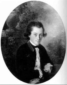 Portrait Of A Young Man In A Garden Landscape by Thomas Hickey