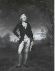 Portrait Of Captain George Robertson, H.e.i.c.s., Standing  Full Length, In A Landscape, Wearing Mess Dress by Thomas Hickey