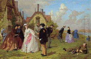 The Croquet Party by George Elgar Hicks