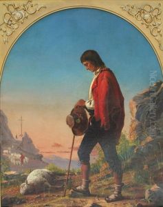 A Shepherd Boy Sorrowing Over A Dead Sheep by Thomas Hicks