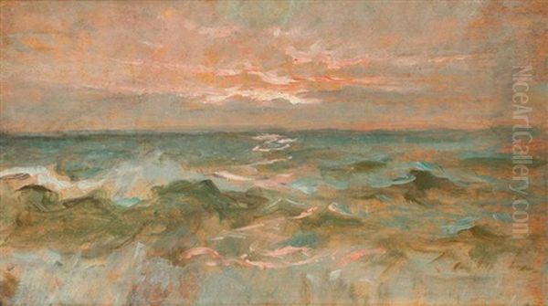 Coucher De Soleil Sur La Mer Et Composition A La Femme (recto-verso) - view 1