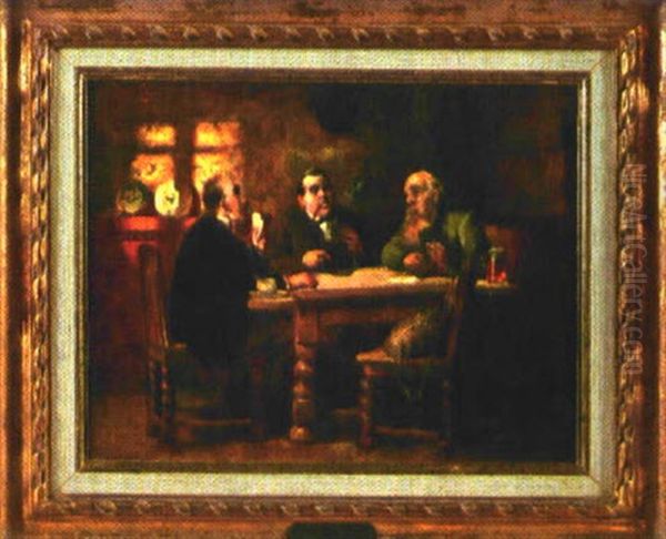 Drei Manner Spielen Karten Im Gasthaus - view 1