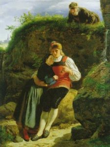 Das Belauschte Stelldichein by Friedrich Hiddemann