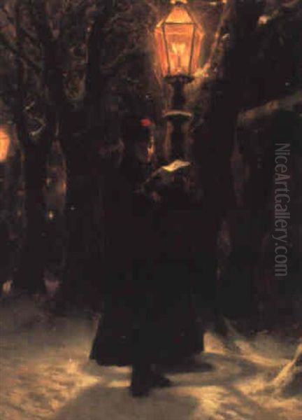 Reading By The Lampost - view 1
