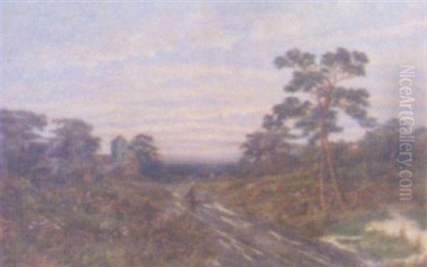 Country Landscape, With Figure On Road - view 1