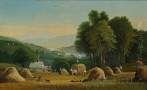 Landscape With Haying by Joseph Henry Hidley
