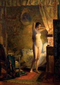 Femme Nue Dans Une Alcove by Luc Barbut-Davray