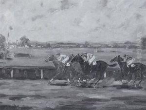 Beim Pferderennen by Franz Hienl-Merre