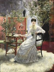 Portrait De Jeune Femme by Otto Hierl-Deronco
