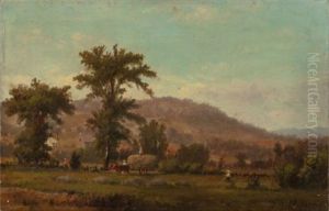 Haying In A New England Landscape, Circa 1870 by George Frank Higgins