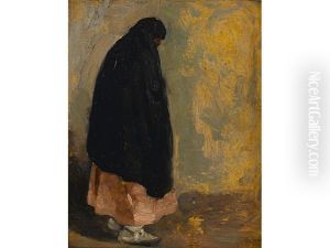 Standing Indian Woman With Black Shawl by Victor, William Higgins