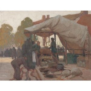 Market Place, France by Victor, William Higgins