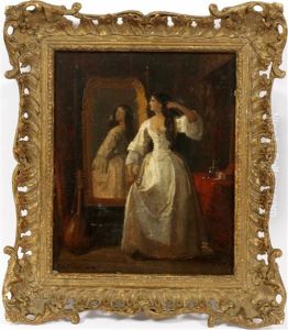 Lady In Dressing Mirror by Joseph Highmore