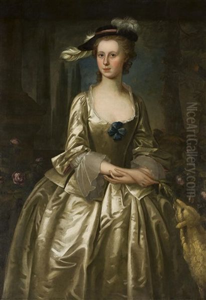 Three Quarter Length Portrait Of A Lady In A Rose Garden - view 1