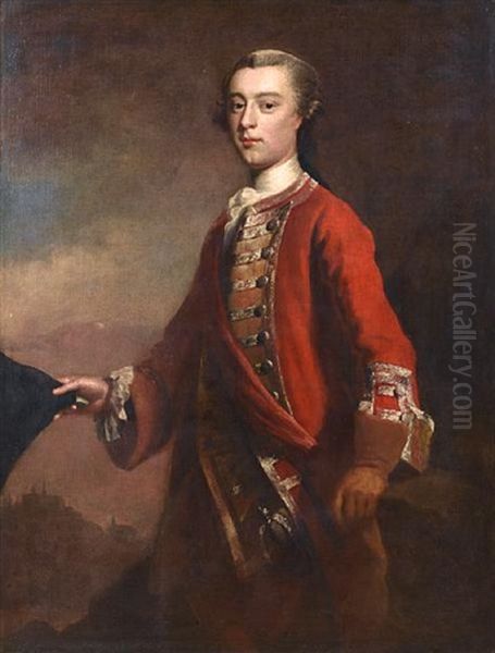 Portrait Of General James Wolfe Standing In A Landscape, The Plains Of Abraham At Quebec Behind Him - view 1