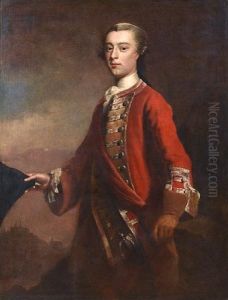 Portrait Of General James Wolfe Standing In A Landscape, The Plains Of Abraham At Quebec Behind Him