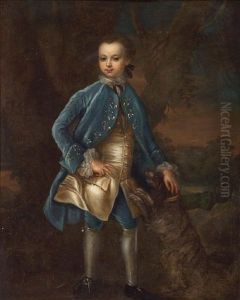 A Portrait Of A Young Boy, In A Blue Coat And Blue Breeches, Holding His Hat by Joseph Highmore
