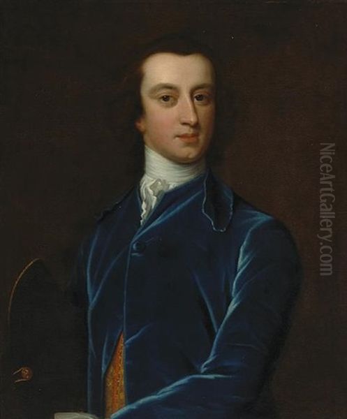 A Portrait Of A Gentleman, In A Blue Coat - view 1